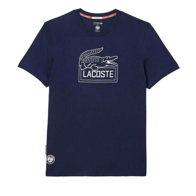 Blue - Front - Lacoste Unisex Adult Roland Garros Edition Ultra Dry Tennis T-Shirt