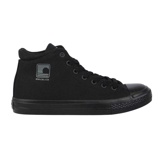 Black - Front - SoulCal Childrens-Kids Canvas High Top Trainers