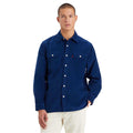Dark Blue - Side - Levis Mens Jackson Worker Corduroy Ribbed Overshirt