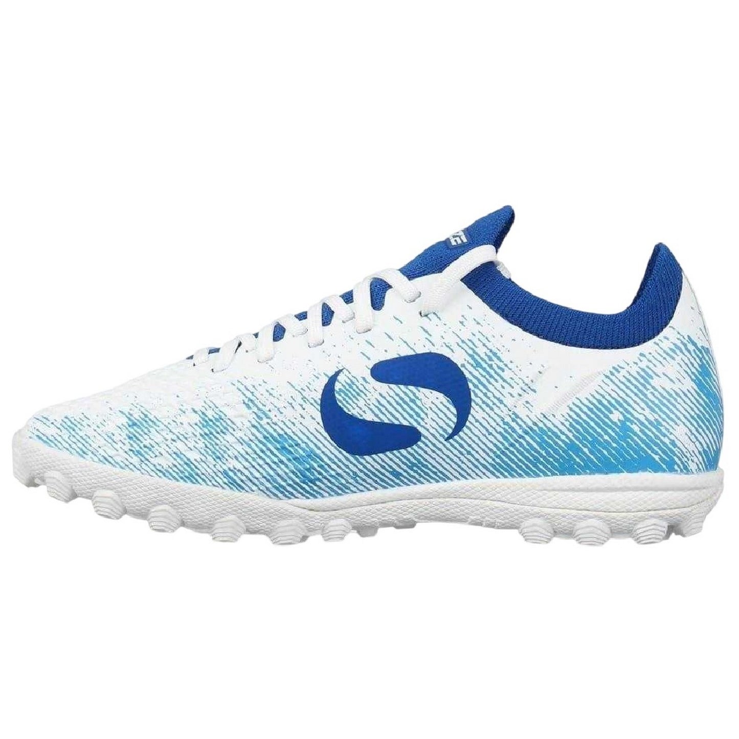 White-Blue - Side - Sondico Childrens-Kids Blaze Astro Turf Trainers