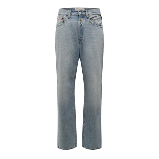 Blue - Front - Replay Mens Denim Straight Jeans