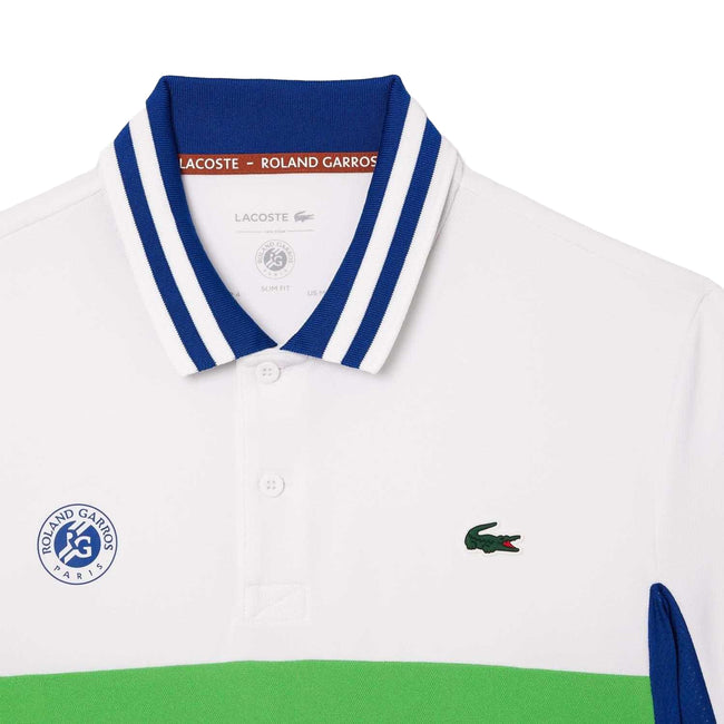 White - Pack Shot - Lacoste Mens Roland Garros Pique Polo Shirt