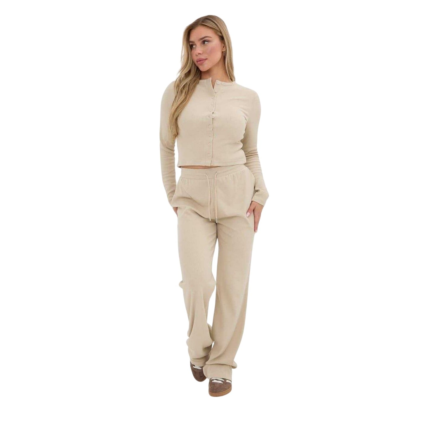 Stone - Lifestyle - I Saw It First Womens-Ladies Wide Leg Trousers