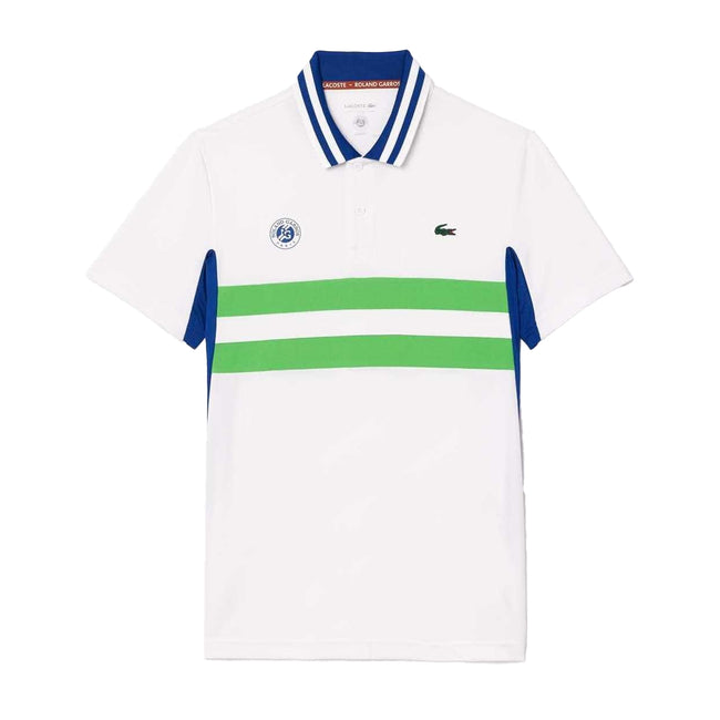 White - Front - Lacoste Mens Roland Garros Pique Polo Shirt