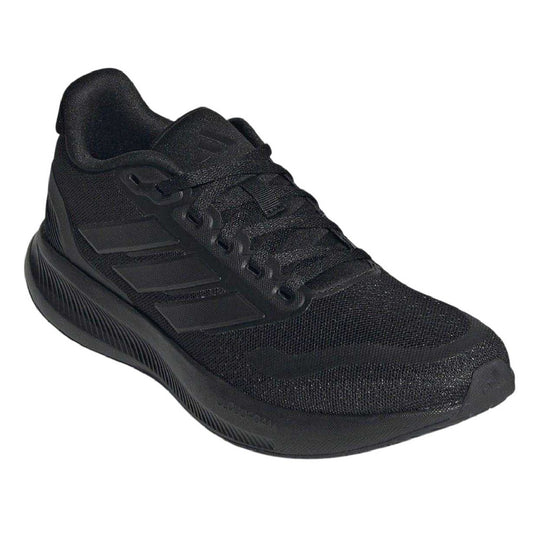 Triple Black - Front - Adidas Childrens-Kids Runfalcon 5 Cloudfoam Trainers