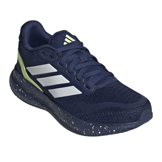 Dark Blue-Yellow - Front - Adidas Childrens-Kids Runfalcon 5 Cloudfoam Trainers