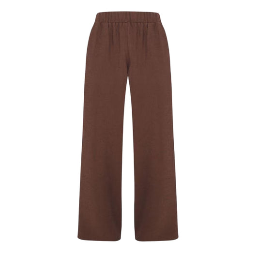 Brown - Front - I Saw It First Womens-Ladies Straight Trousers