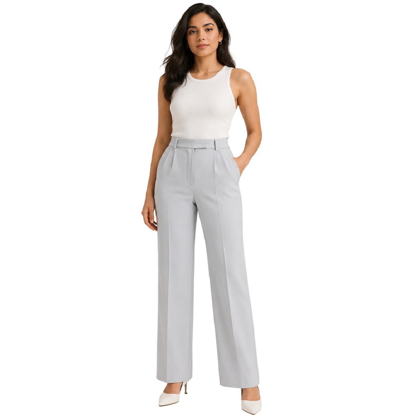 Grey - Lifestyle - I Saw It First Womens-Ladies Tailored Trousers