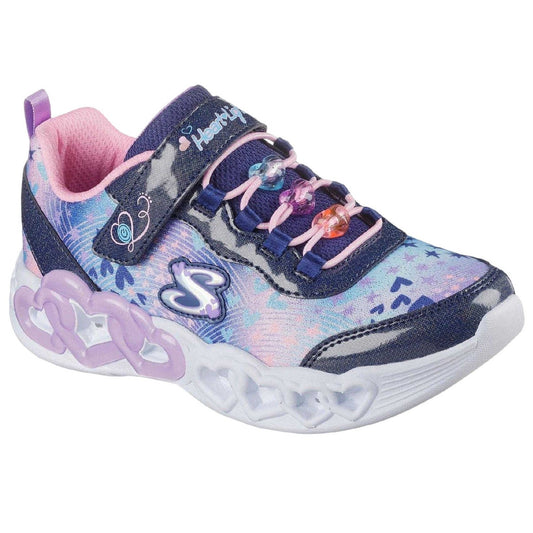 Navy-Multicoloured - Front - Skechers Childrens-Kids Hearts Trainers