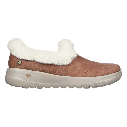 Chestnut - Front - Skechers Womens-Ladies Go Walk Joy Faux Suede Trainers