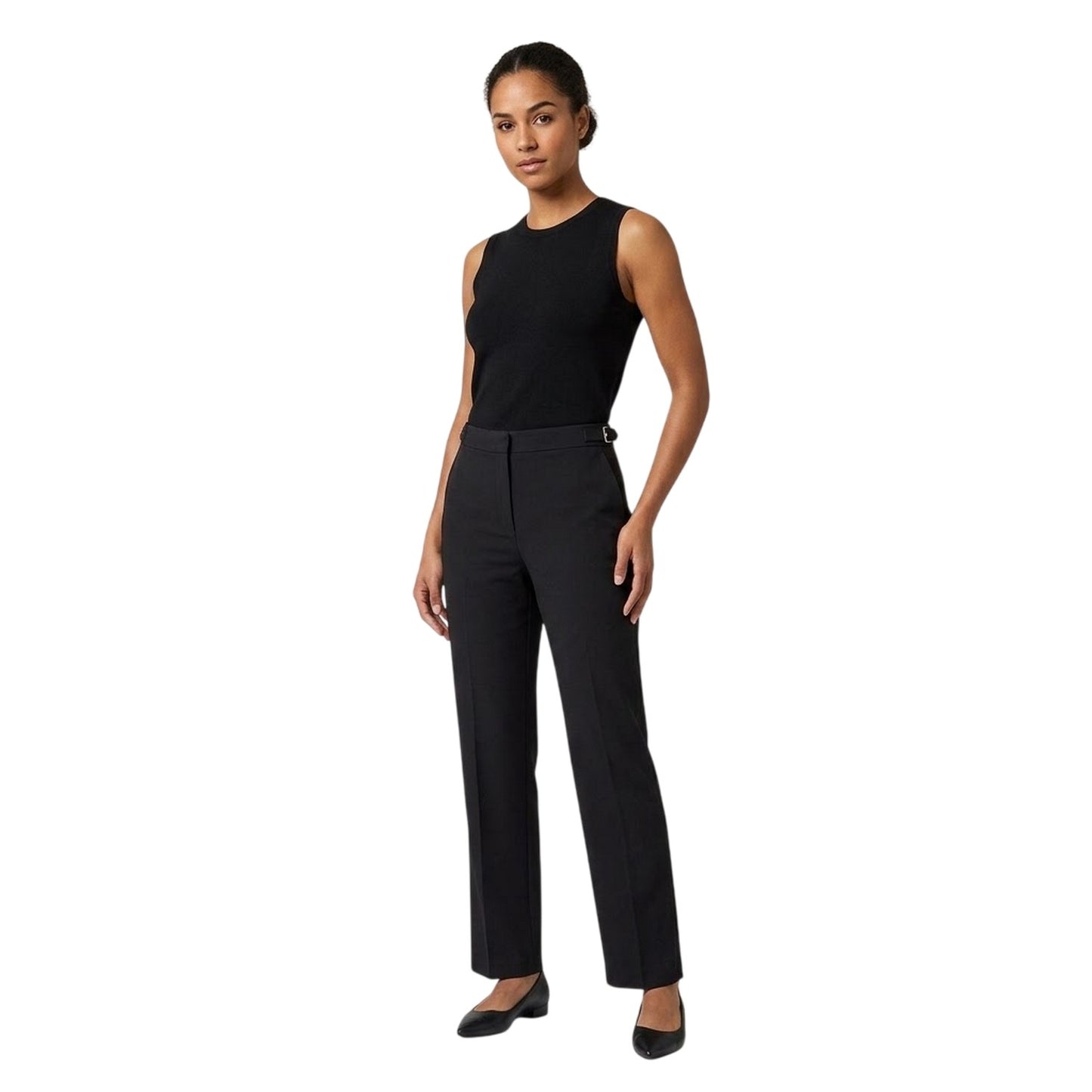 Navy - Lifestyle - Emporio Armani EA7 Womens-Ladies Plain Straight Leg Trousers