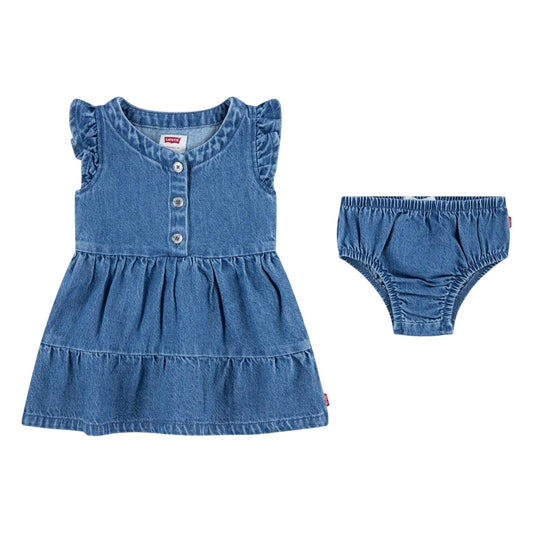 Blue - Front - Levis Baby Girls Denim Dress