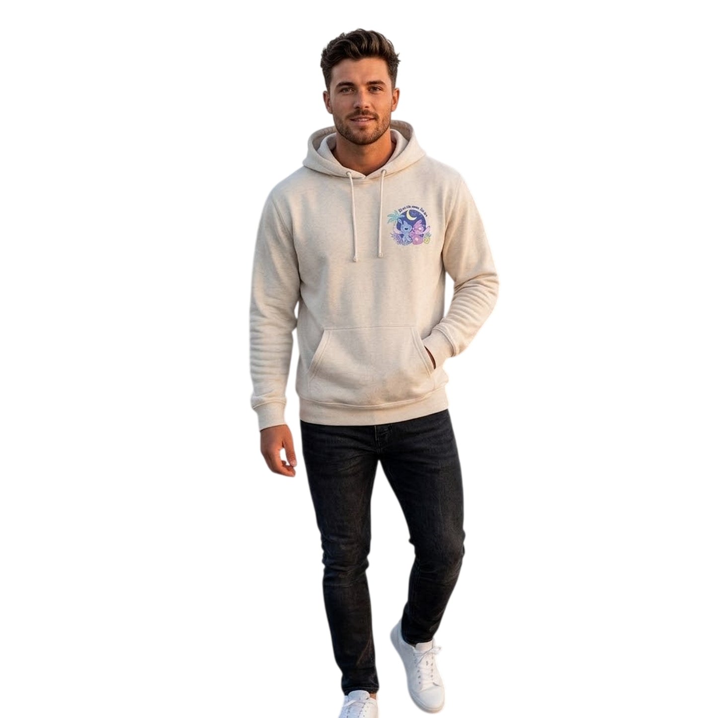 White - Side - Lilo & Stitch Mens Over The Moon For You Angel Hoodie