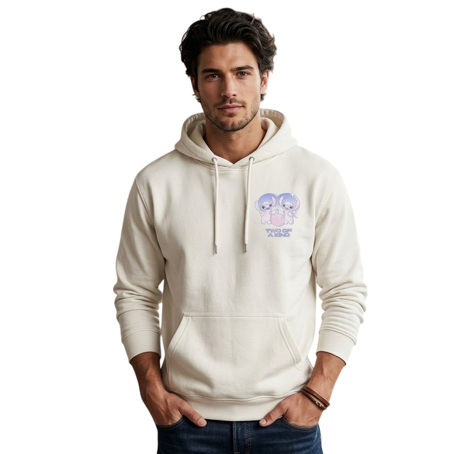 White - Side - Lilo & Stitch Unisex Adult Two Of A Kind Stitch & Angel Hoodie