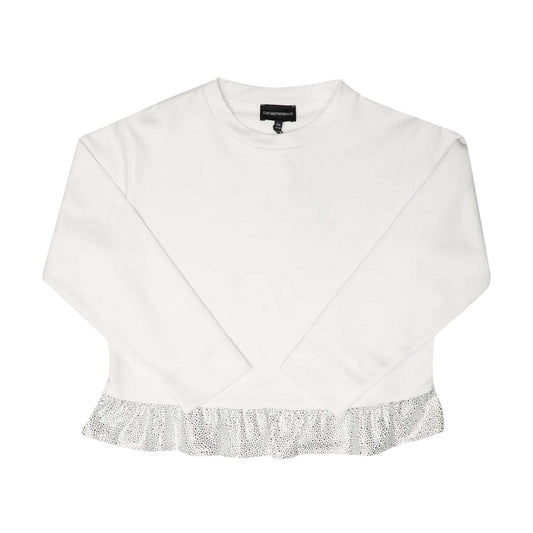 White - Front - Emporio Armani Girls Ruffled Sweatshirt