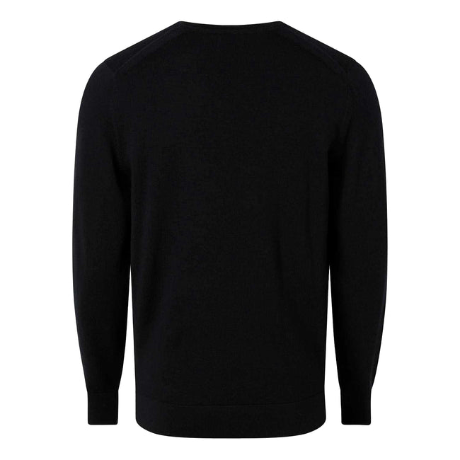 Black - Back - Calvin Klein Mens Merino Wool Jumper