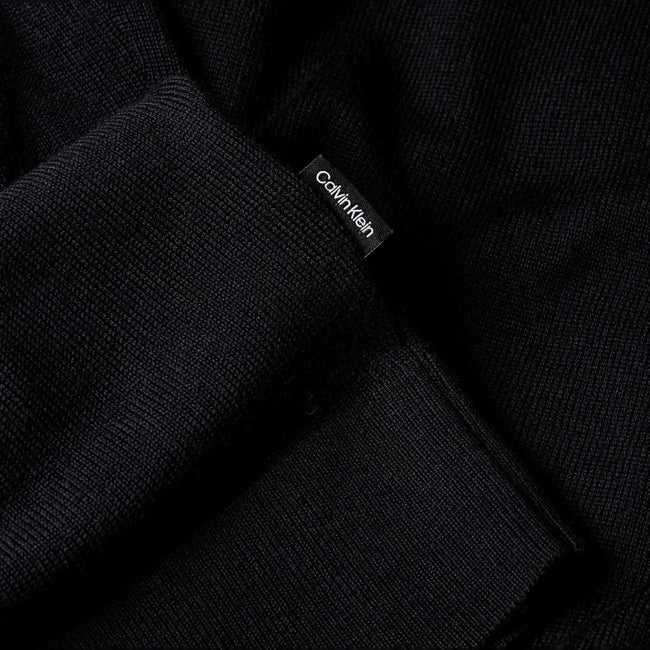 Black - Side - Calvin Klein Mens Merino Wool Jumper