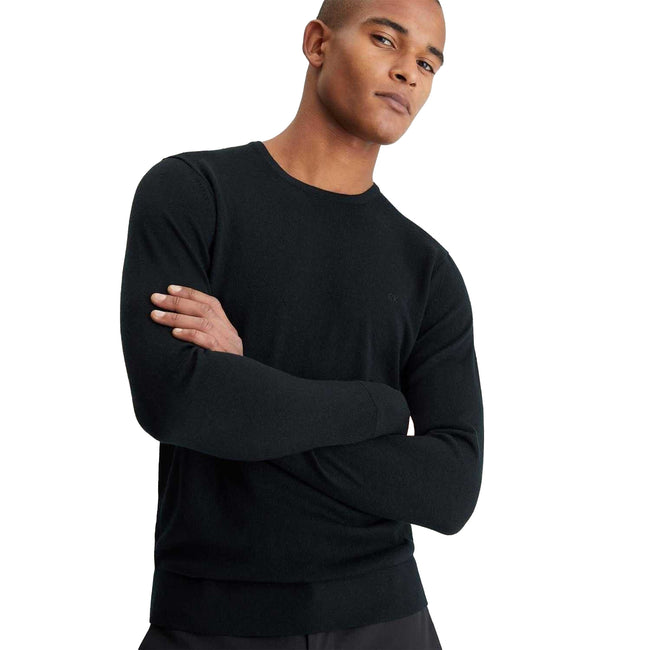 Black - Lifestyle - Calvin Klein Mens Merino Wool Jumper