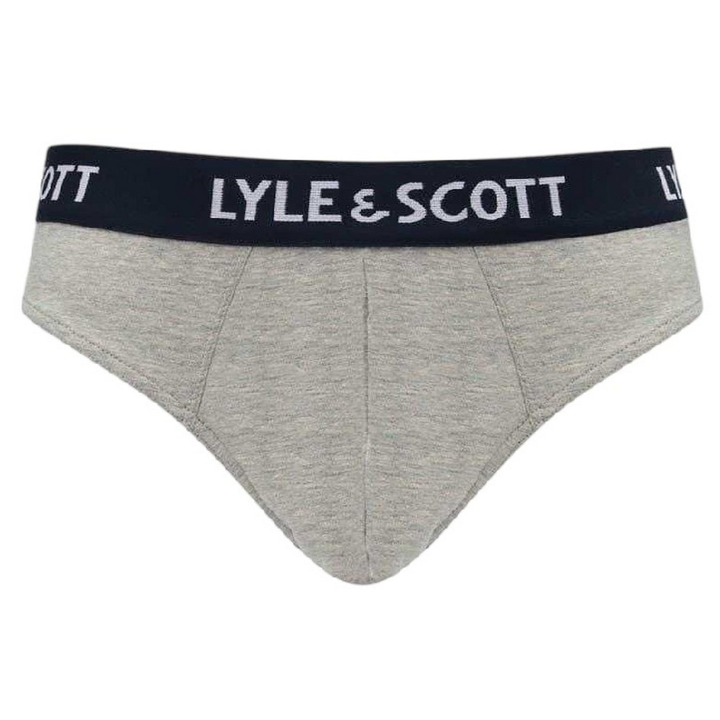 Grey-White-Black - Lifestyle - Lyle & Scott Mens Branded Tape Briefs (Pack of 3)