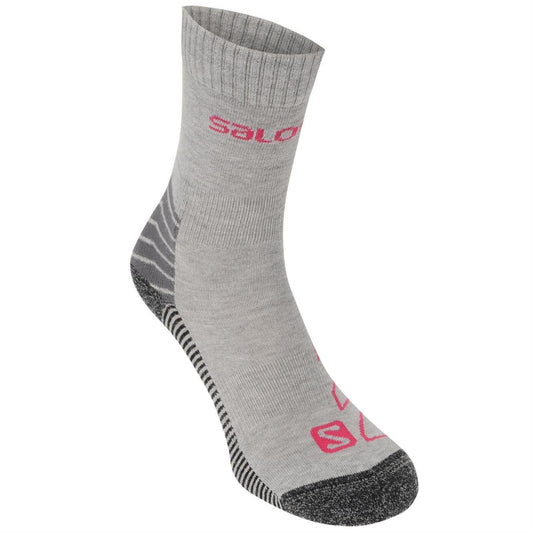 Grey-Fuchsia - Front - Salomon Womens-Ladies Lightweight Socks (Pack of 2)