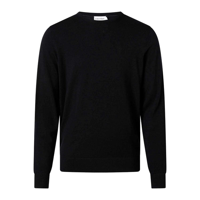 Black - Front - Calvin Klein Mens Merino Wool Jumper