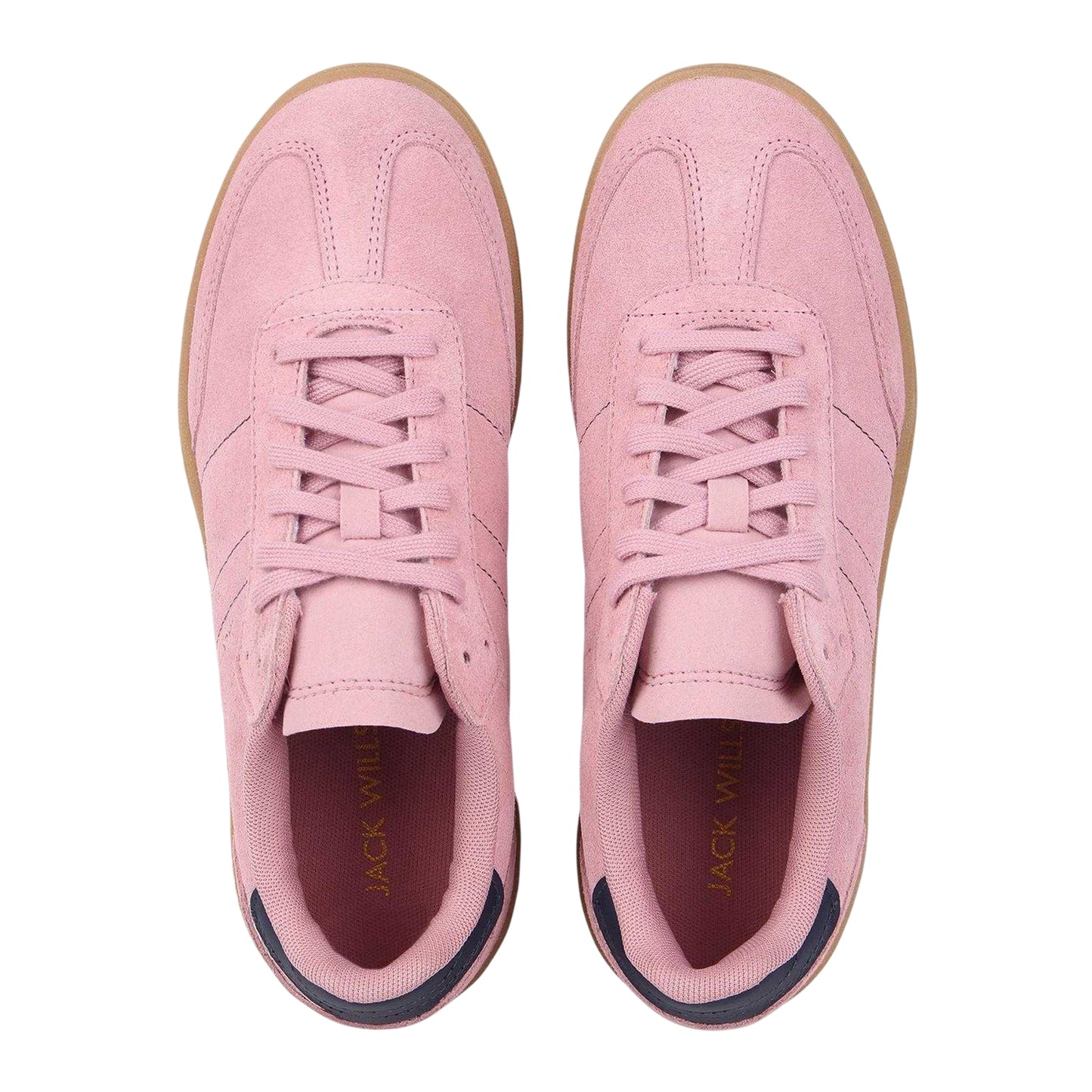 Pink-Navy-Gum - Lifestyle - Jack Wills Womens-Ladies Newbury Suede Platform Trainers