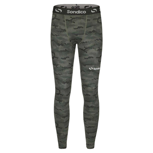 Green - Front - Sondico Mens Core Camo Base Layer Leggings