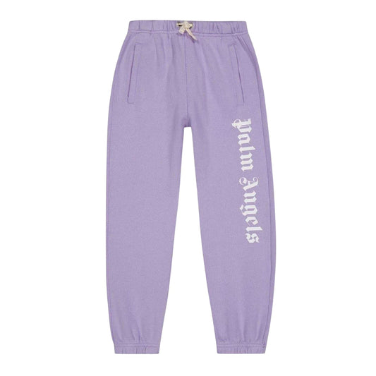 Lilac-White - Front - Palm Angels Childrens-Kids Logo Jogging Bottoms