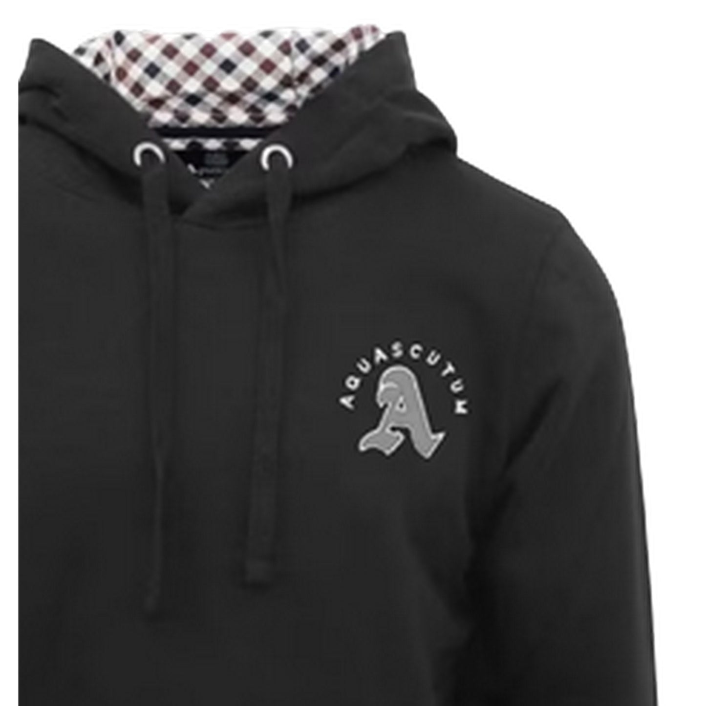 Black - Side - Aquascutum Mens Kangaroo Pocket Long-Sleeved Hoodie