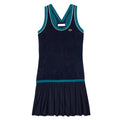 Blue - Front - Lacoste Womens-Ladies French Terry Cross Back Slim Dress