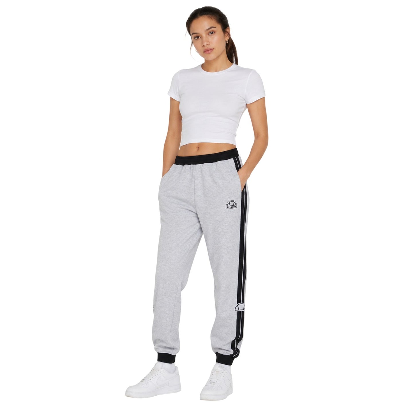 White Marl - Lifestyle - Ellesse Womens-Ladies Lum Fleece Joggers