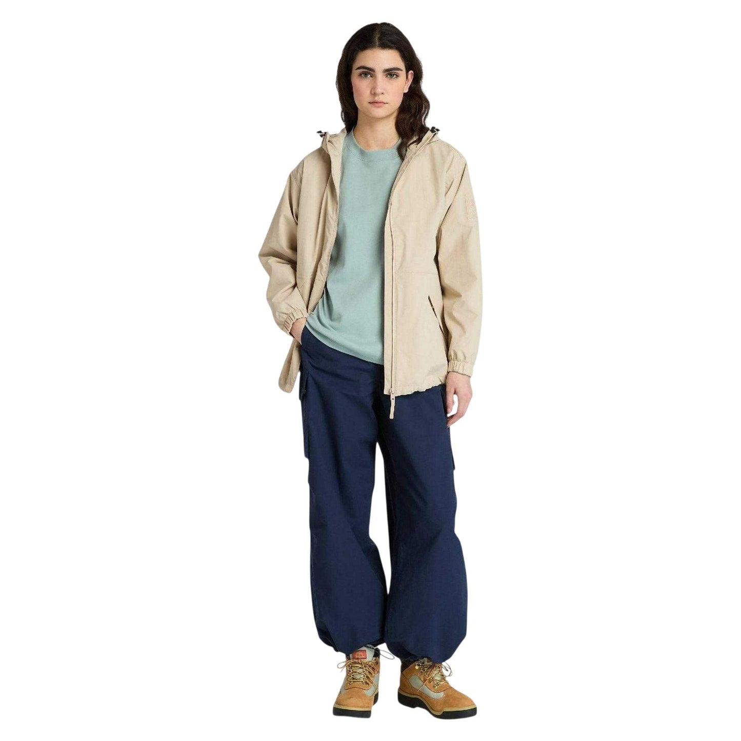 Beige - Pack Shot - Timberland Womens-Ladies Winnick Waterproof Shell Jacket