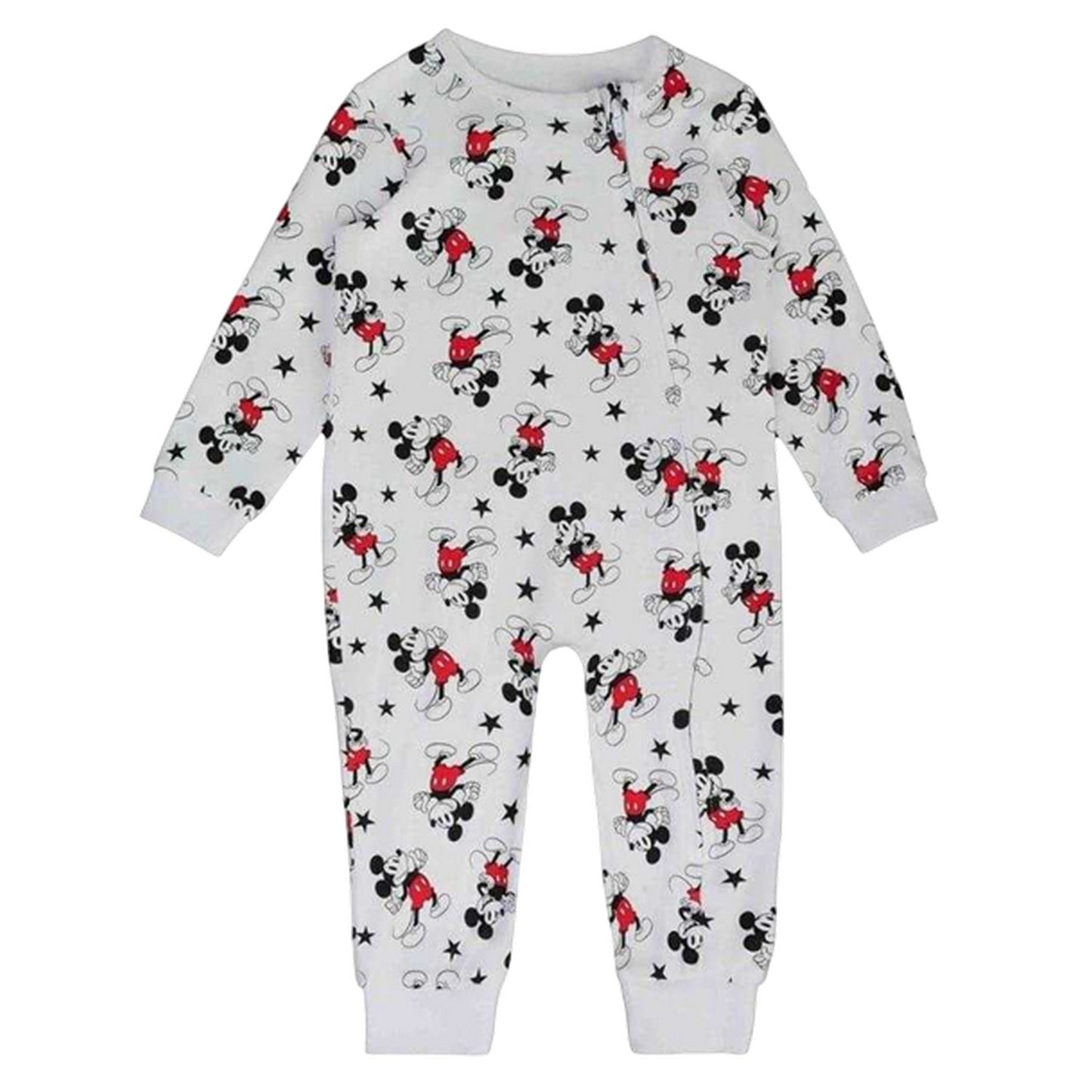 Blue-White-Grey - Side - Mickey Mouse Baby Sleepsuit (Pack of 3)