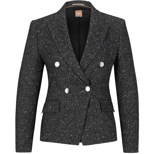 Dark Grey - Front - Boss Womens-Ladies Jocanah Speckle Regular Suit Jacket