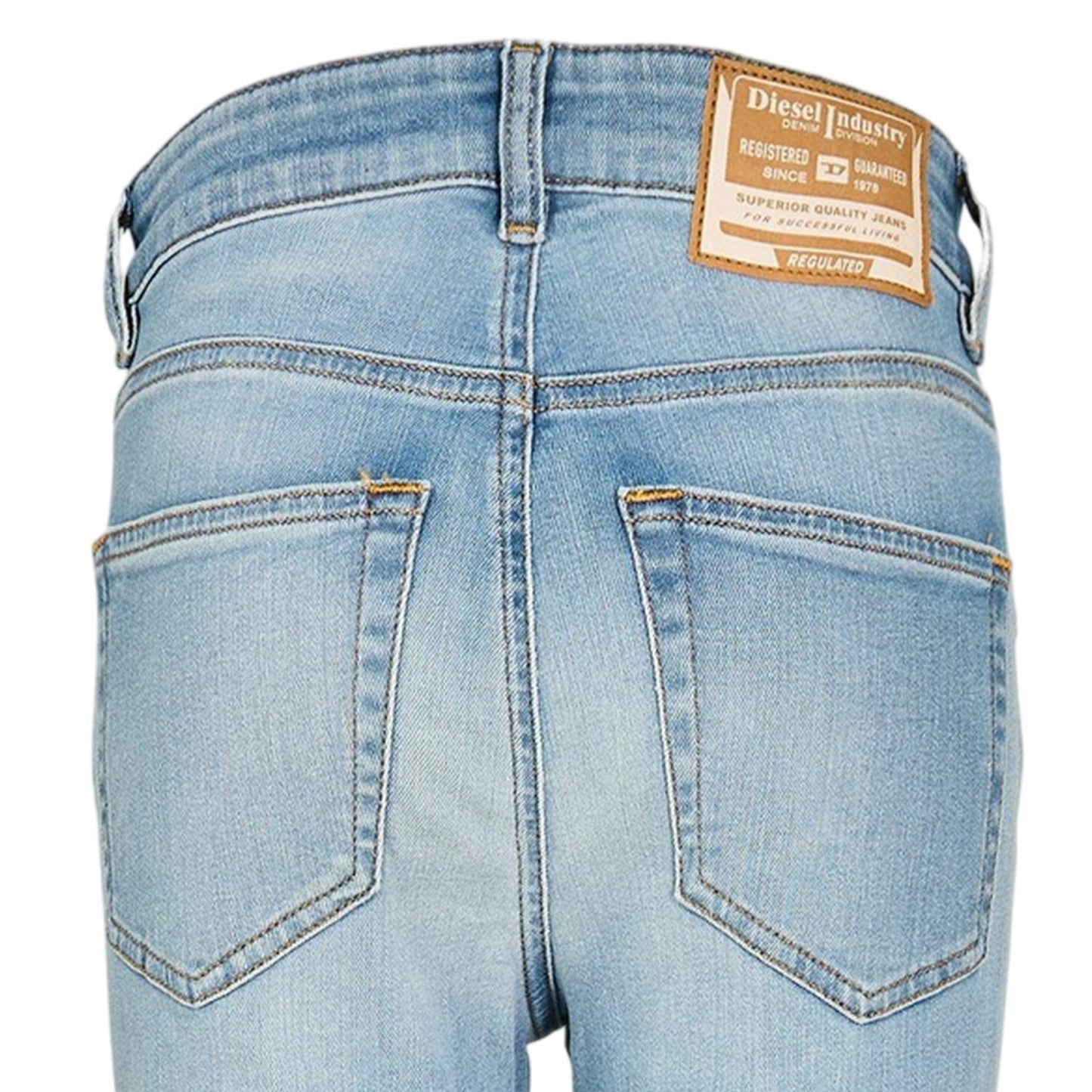 Blue Denim - Lifestyle - Diesel Womens-Ladies 5 Pockets Straight Leg Jeans
