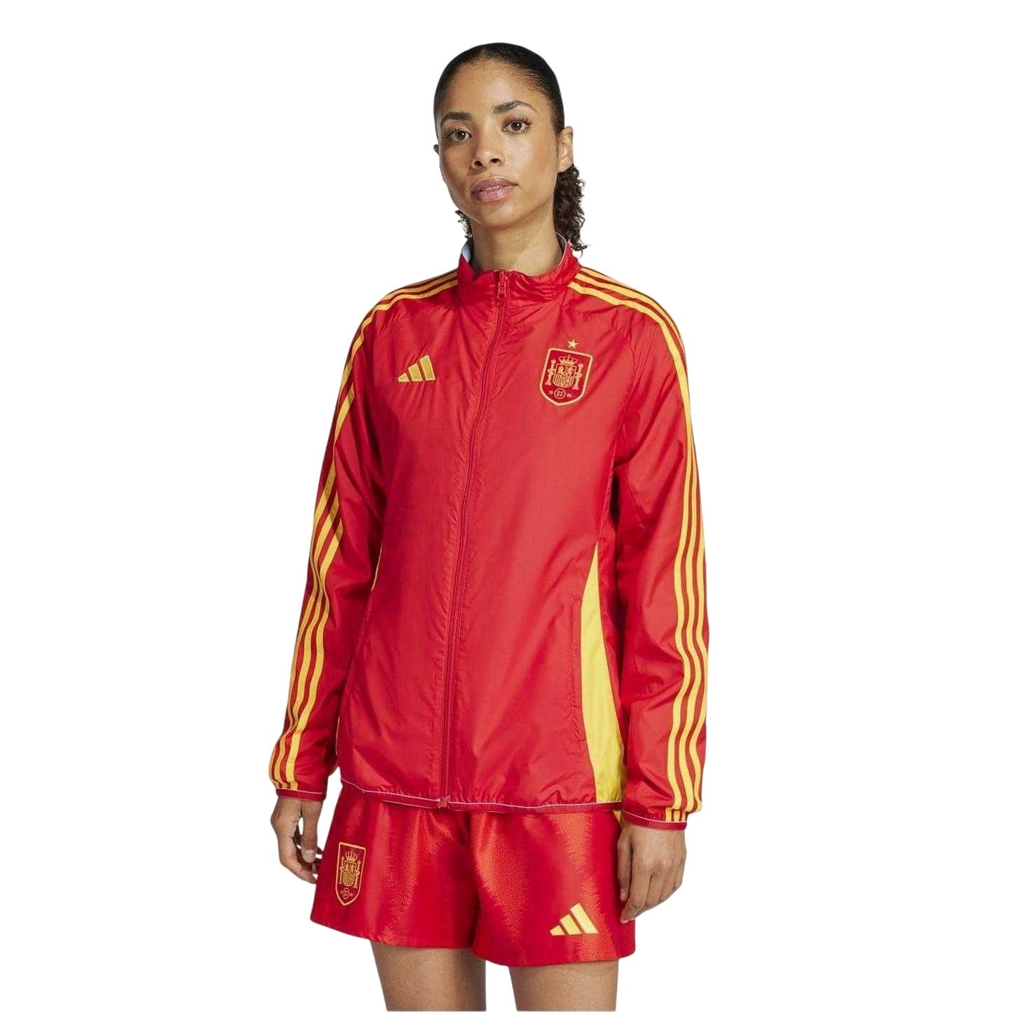 Better Scarlet - Close up - Adidas Womens-Ladies Anthem 24-25 Spain Raincoat