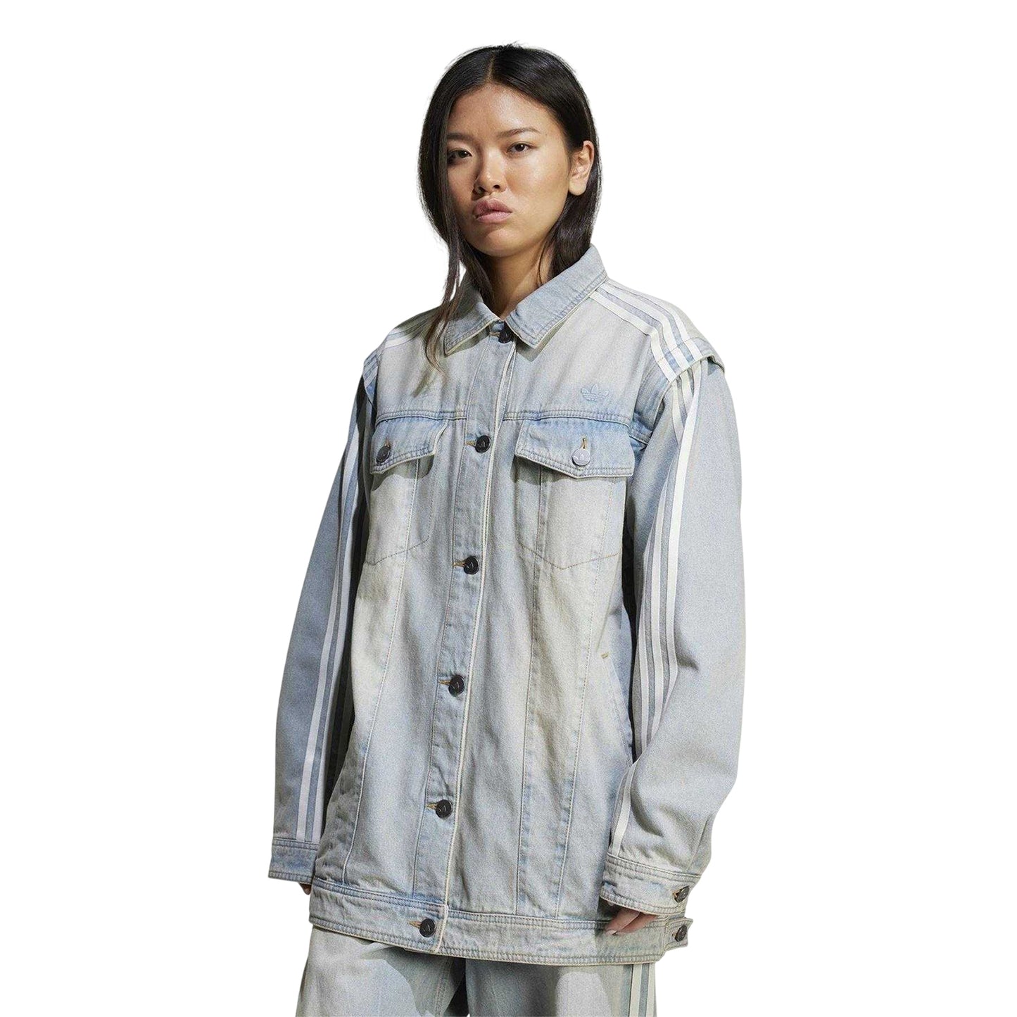 Light Denim - Side - Adidas Womens-Ladies Originals Denim Jacket
