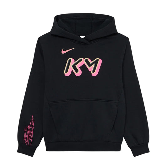 Black-Pink - Front - Nike Childrens-Kids Mbappe Hoodie