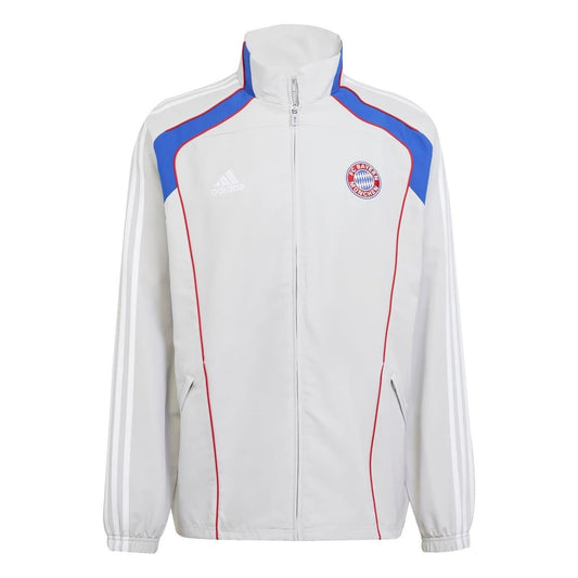 Light Grey - Front - FC Bayern Munich Mens Urban Purist Adidas Tracksuit Top