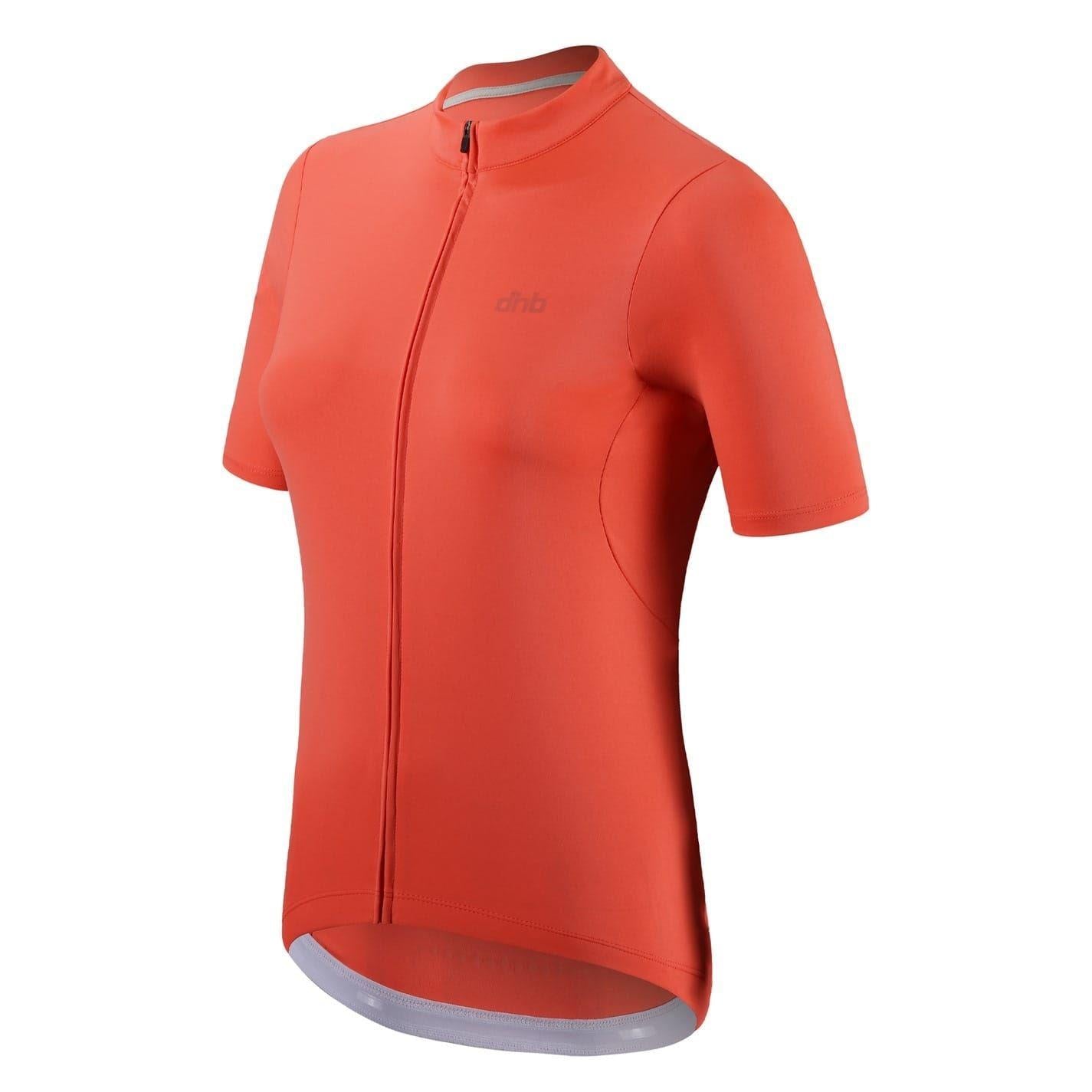 Hot Coral - Side - dhb Womens-Ladies Moda 2.0 Short-Sleeved Cycling Jersey