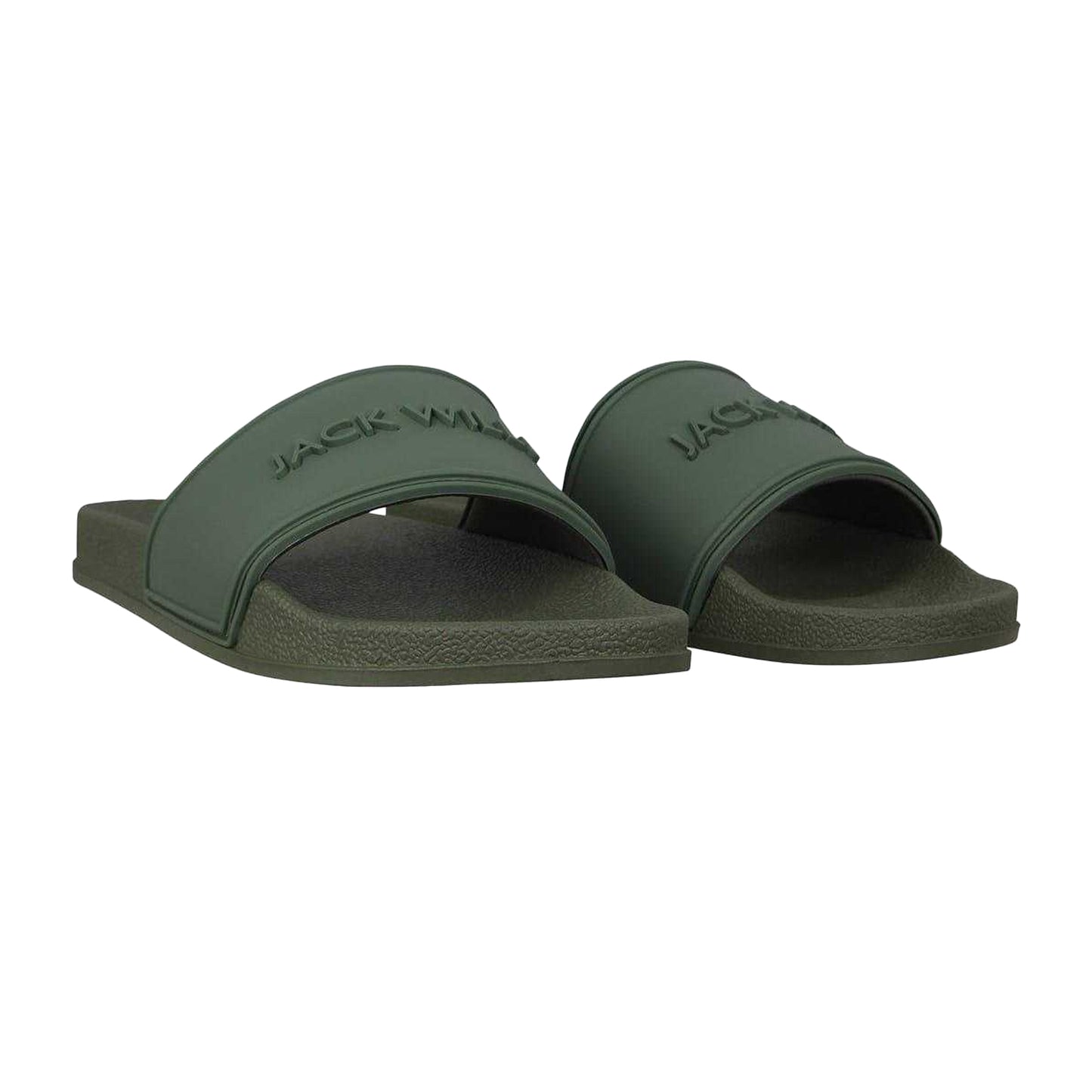 Khaki Green - Pack Shot - Jack Wills Mens Logo Sliders