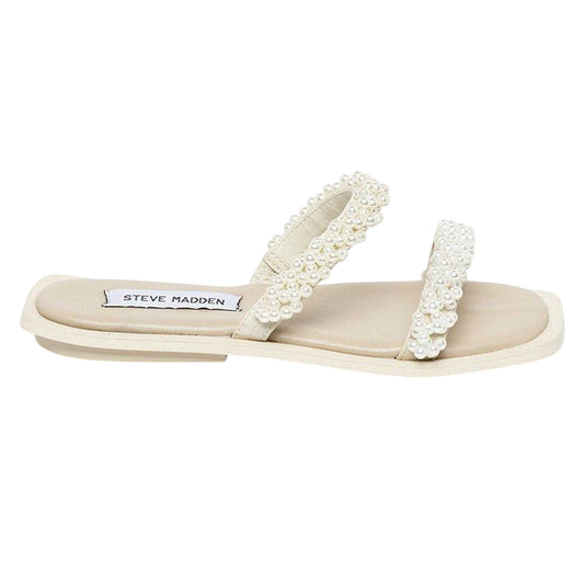 Off White - Front - Steve Madden Childrens-Kids Pearl Flat Strap