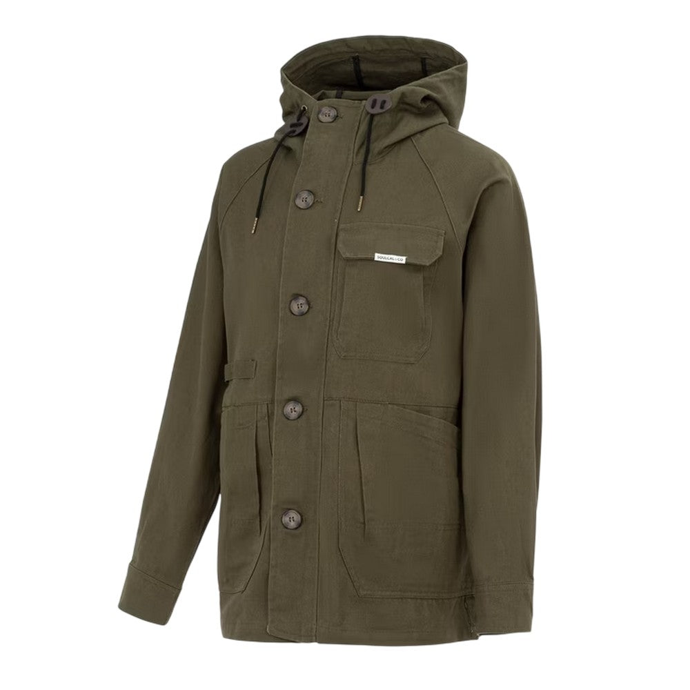 Khaki Green - Side - SoulCal Womens-Ladies Cotton Parka