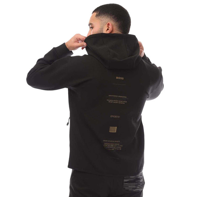 Black - Back - Boss Mens Artwork Full Zip Hoodie
