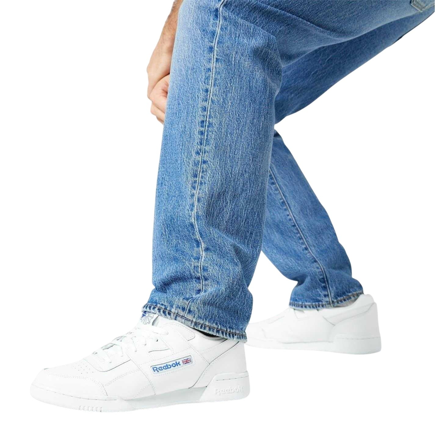 White - Lifestyle - Reebok Mens Workout Plus Leather Trainers