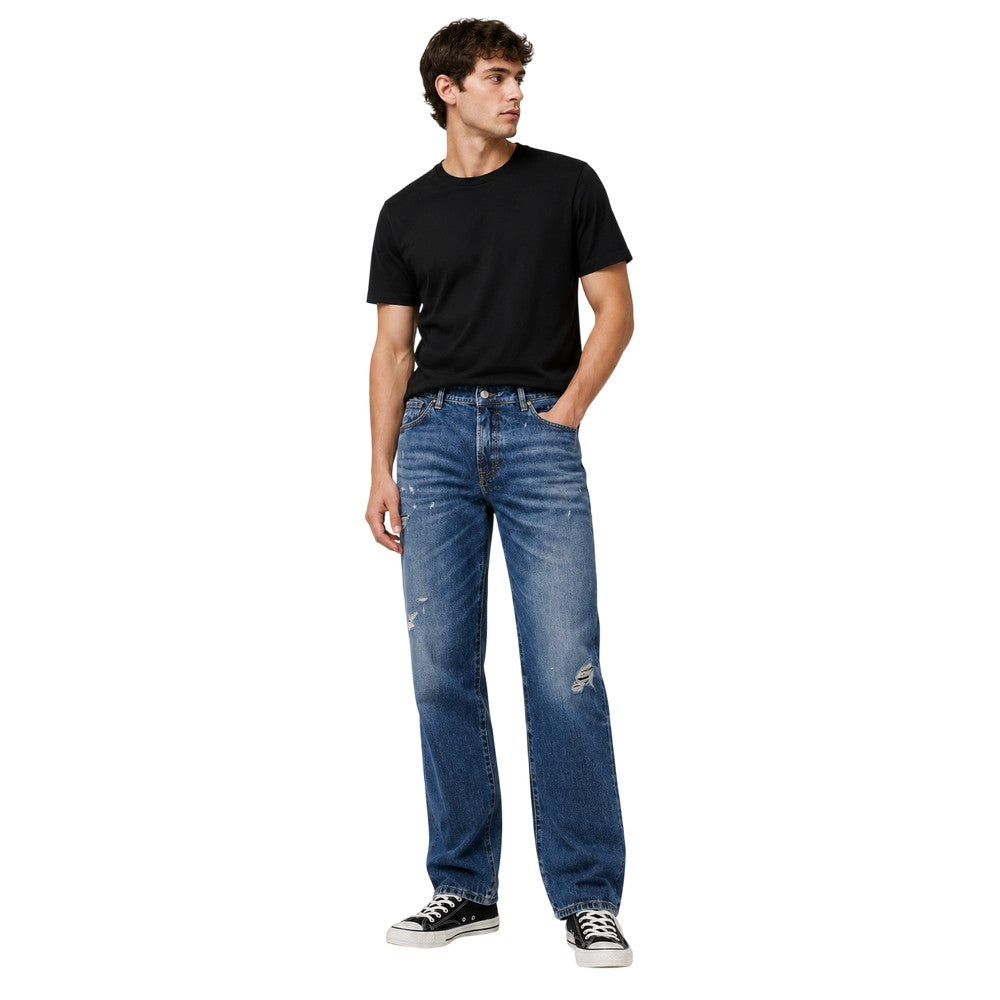Bright Blue - Side - Boss Mens Re.Maine Denim Slim Jeans
