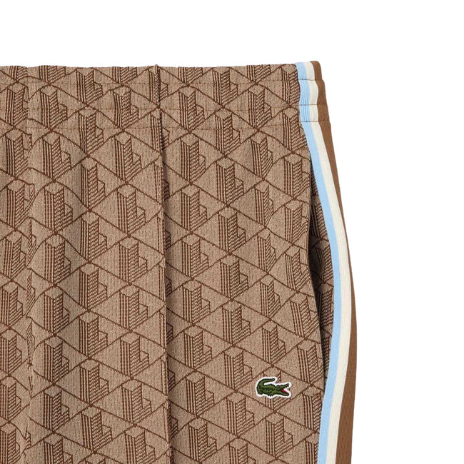 Beige - Side - Lacoste Mens Paris Monogram Jogging Bottoms