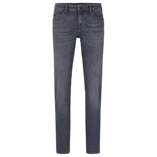 Medium Grey - Front - Boss Mens Delaware Slim Jeans