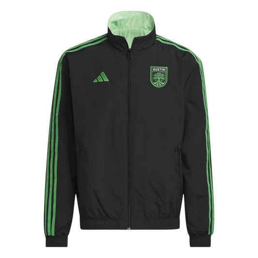 Black - Front - Austin FC Mens Adidas Reversible Track Jacket