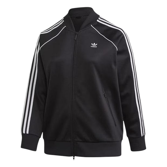 Black - Front - Adidas Womens-Ladies Raglan Track Jacket